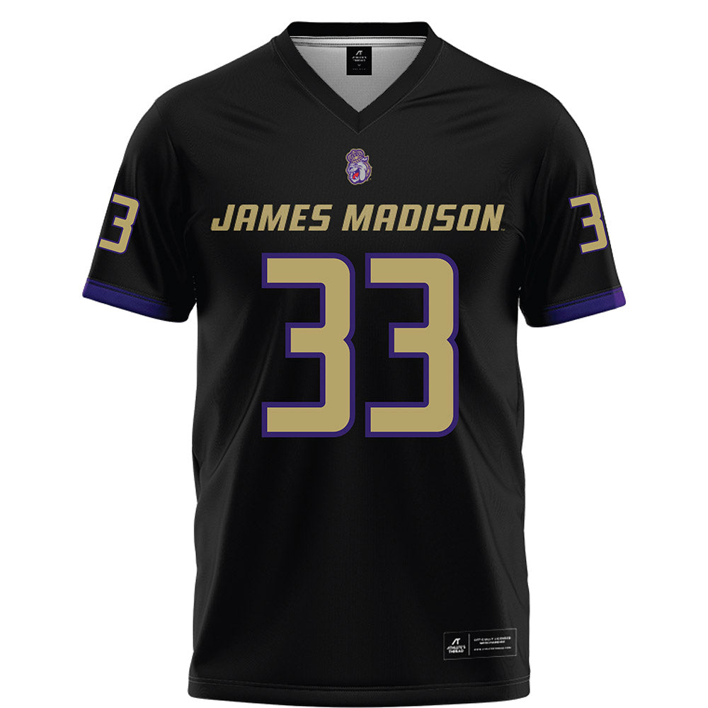 JMU - NCAA Football : Logan Ketcham - Black Football Jersey-0
