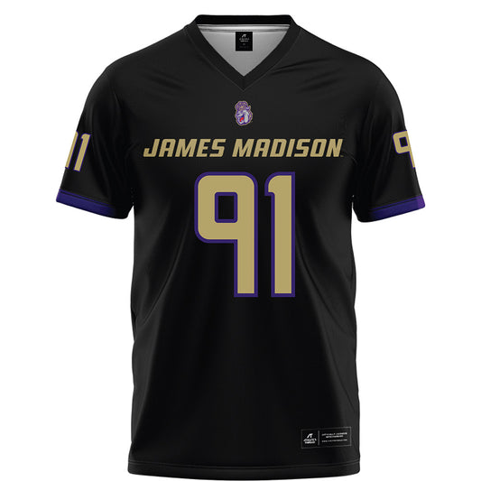 JMU - NCAA Football : Marcellus Nash - Black Football Jersey-0