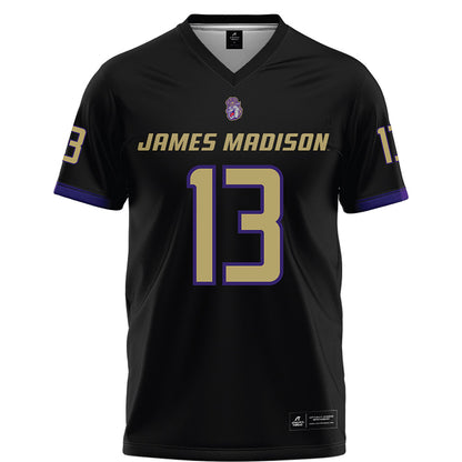 JMU - NCAA Football : Landon Ellis - Black Football Jersey-0