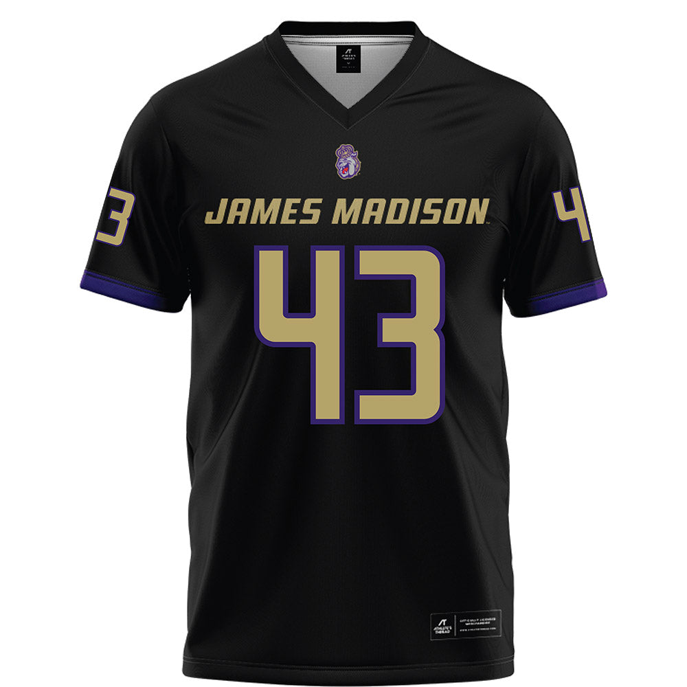 JMU - NCAA Football : Miles Halbert - Black Football Jersey-0