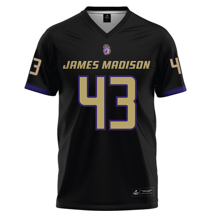 JMU - NCAA Football : Miles Halbert - Black Football Jersey-0