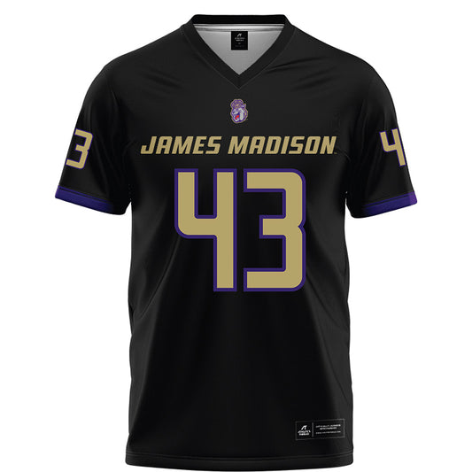 JMU - NCAA Football : Miles Halbert - Black Football Jersey-0