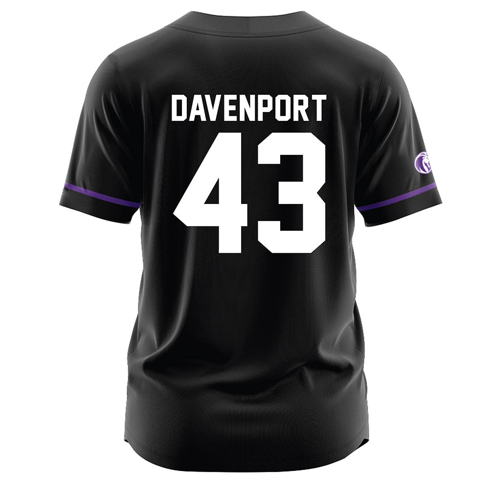 North Alabama - NCAA Baseball : Luke Davenport - Black Jersey-1