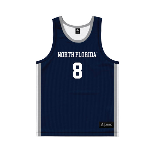 UNF - NCAA Women's Basketball : Megan Verbeeten - Midnight Navy Basketball Jersey-0