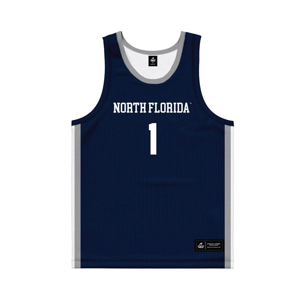 UNF - NCAA Women's Basketball : Jamisyn Stinson - Midnight Navy Basketball Jersey-0