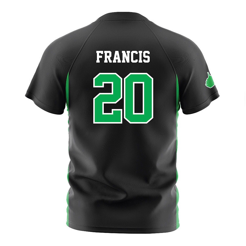 Marshall - NCAA Men's Soccer : Keaviano Francis - Black Soccer Jersey-1