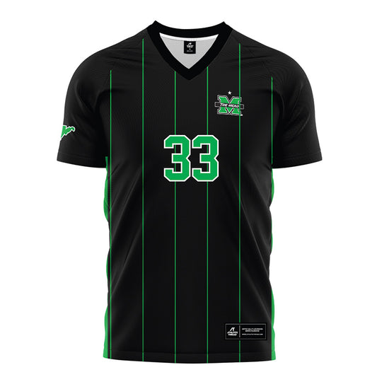 Marshall - NCAA Men's Soccer : Aleksa Janjic - Black Soccer Jersey-0