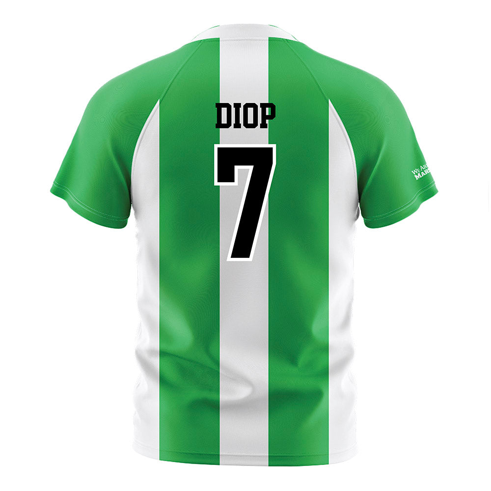 Marshall - NCAA Men's Soccer : Mouhamed Diop - Green/White Stripes Soccer Jersey-1