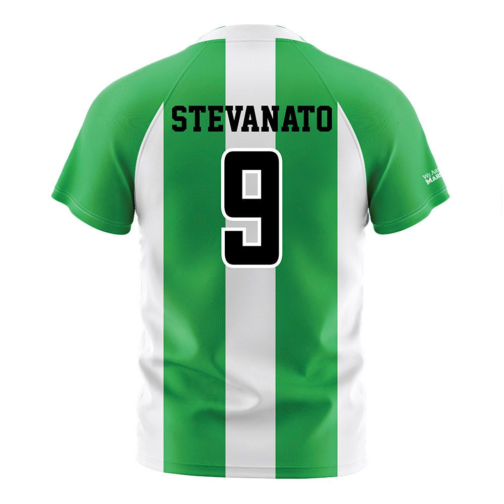 Marshall - NCAA Men's Soccer : Gabriel Stevanato - Green/White Stripes Soccer Jersey-1