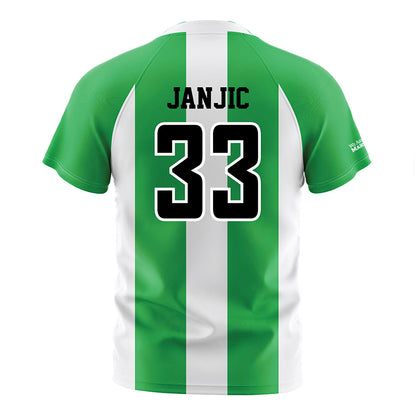 Marshall - NCAA Men's Soccer : Aleksa Janjic - Green/White Stripes Soccer Jersey-1