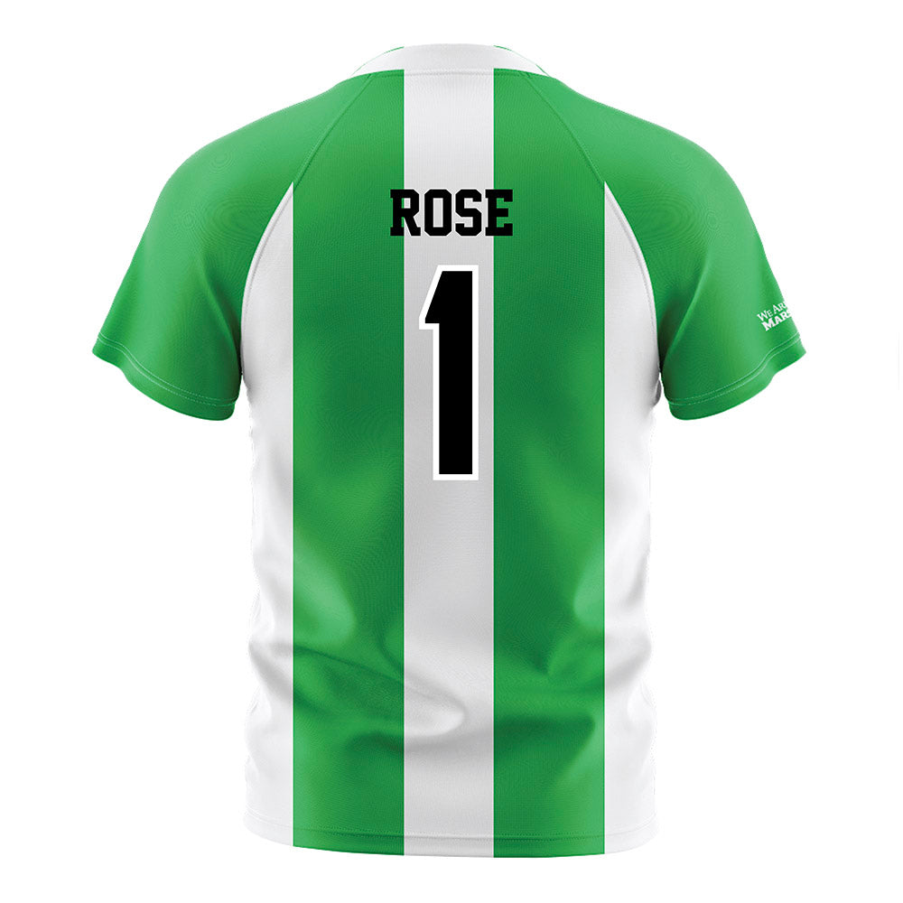Marshall - NCAA Men's Soccer : Dan Rose - Green/White Stripes Soccer Jersey-1