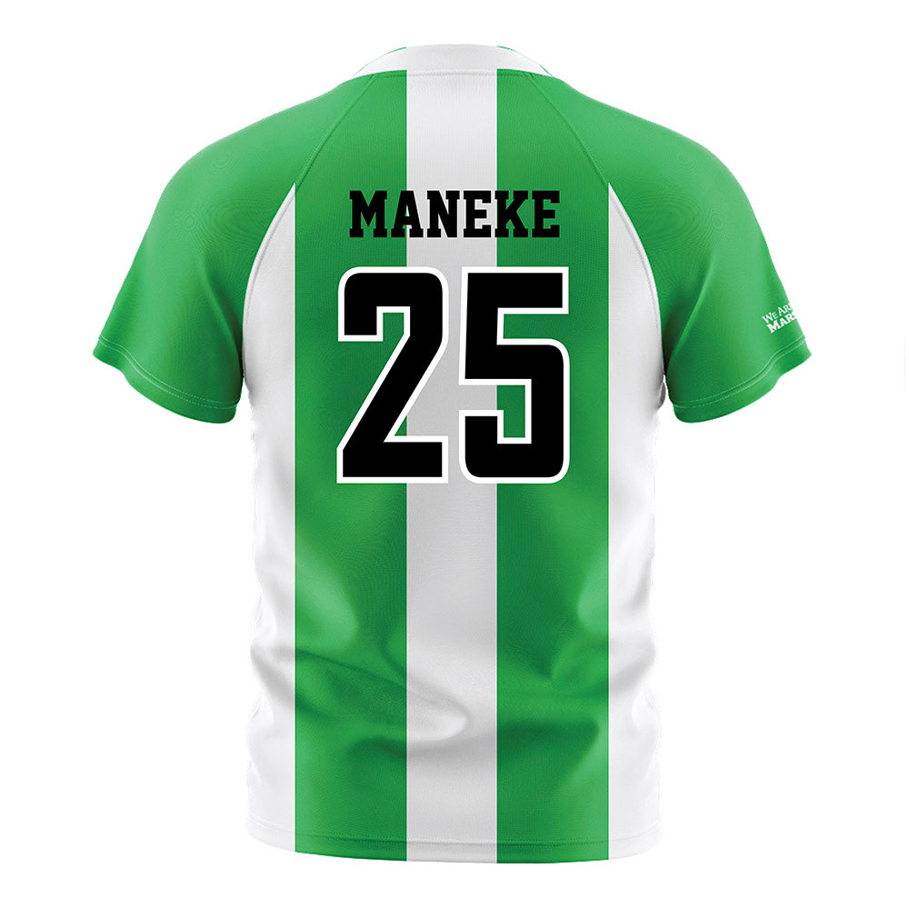 Marshall - NCAA Men's Soccer : Max Maneke - Green/White Stripes Soccer Jersey