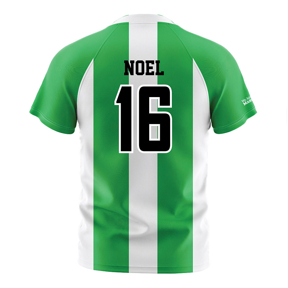 Marshall - NCAA Men's Soccer : Larry Noel - Green/White Stripes Soccer Jersey-1