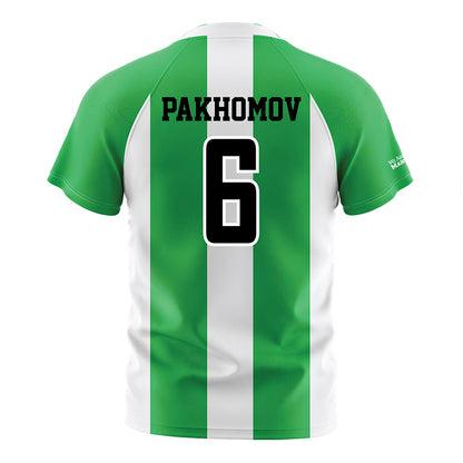 Marshall - NCAA Men's Soccer : Nikita Pakhomov - Green/White Stripes Soccer Jersey-1