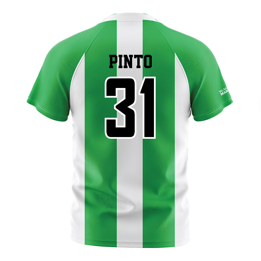 Marshall - NCAA Men's Soccer : Rai Pinto - Green/White Stripes Soccer Jersey