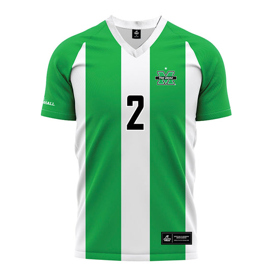 Marshall - NCAA Men's Soccer : Rohin Kapila - Green/White Stripes Soccer Jersey