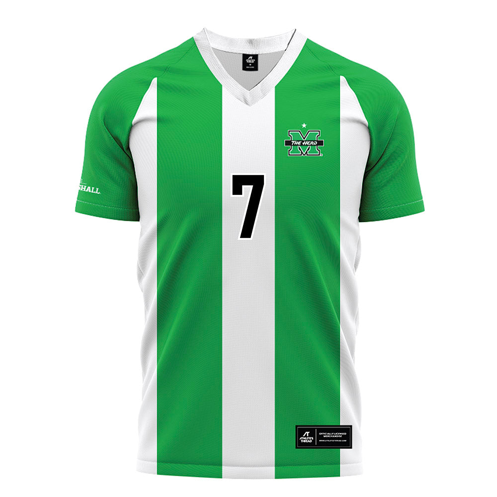 Marshall - NCAA Men's Soccer : Mouhamed Diop - Green/White Stripes Soccer Jersey-0