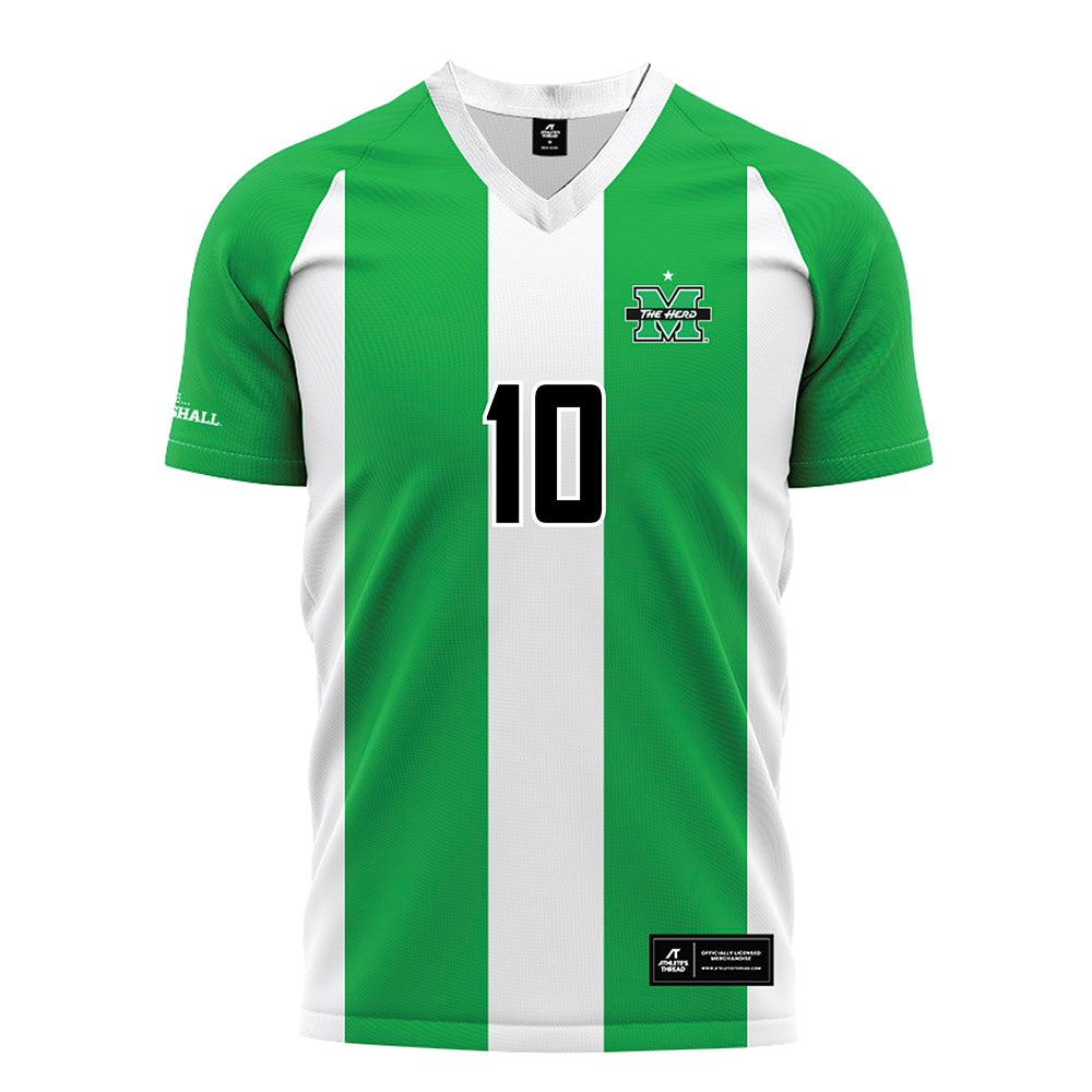 Marshall - NCAA Men's Soccer : Aymane Sordo - Green/White Stripes Soccer Jersey