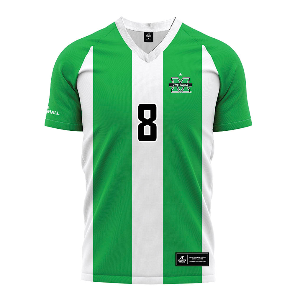 Marshall - NCAA Men's Soccer : Kirill Pakhomov - Green/White Stripes Soccer Jersey-0