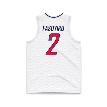 South Alabama - NCAA Men's Basketball : Dylan Fasoyiro - White Basketball Jersey