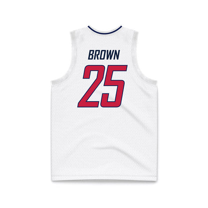 South Alabama - NCAA Men's Basketball : Judah Brown - White Basketball Jersey-1