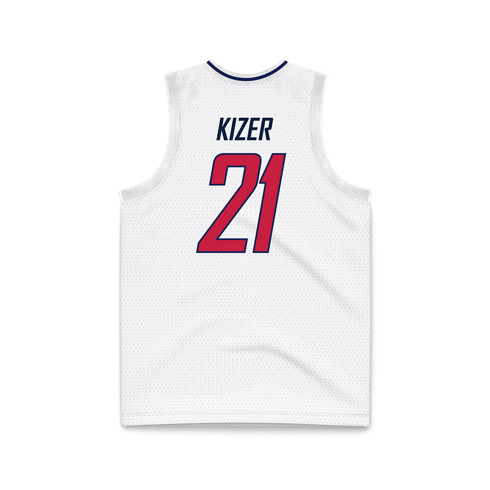 South Alabama - NCAA Men's Basketball : Ethan Kizer - White Basketball Jersey-1