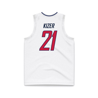 South Alabama - NCAA Men's Basketball : Ethan Kizer - White Basketball Jersey-1