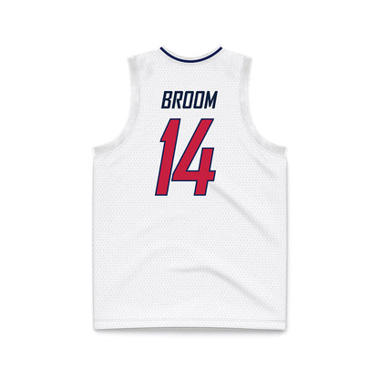 South Alabama - NCAA Men's Basketball : John Broom - White Basketball Jersey-1