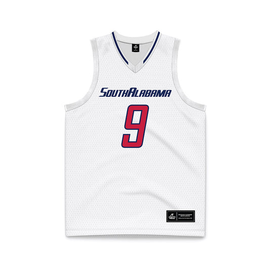South Alabama - NCAA Men's Basketball : Peyton Law - White Basketball Jersey-0