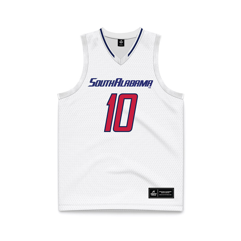 South Alabama - NCAA Men's Basketball : Maxwell Land - White Basketball Jersey