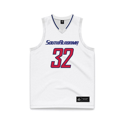 South Alabama - NCAA Men's Basketball : Caleb Kizer - White Basketball Jersey