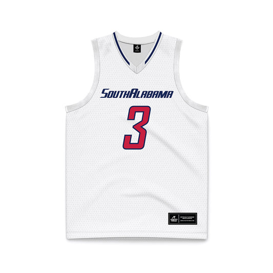 South Alabama - NCAA Men's Basketball : Stephen Williams - White Basketball Jersey-0