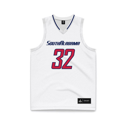 South Alabama - NCAA Men's Basketball : Caleb Kizer - White Basketball Jersey-0