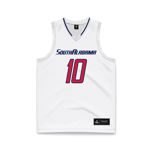 South Alabama - NCAA Men's Basketball : Maxwell Land - White Basketball Jersey-0