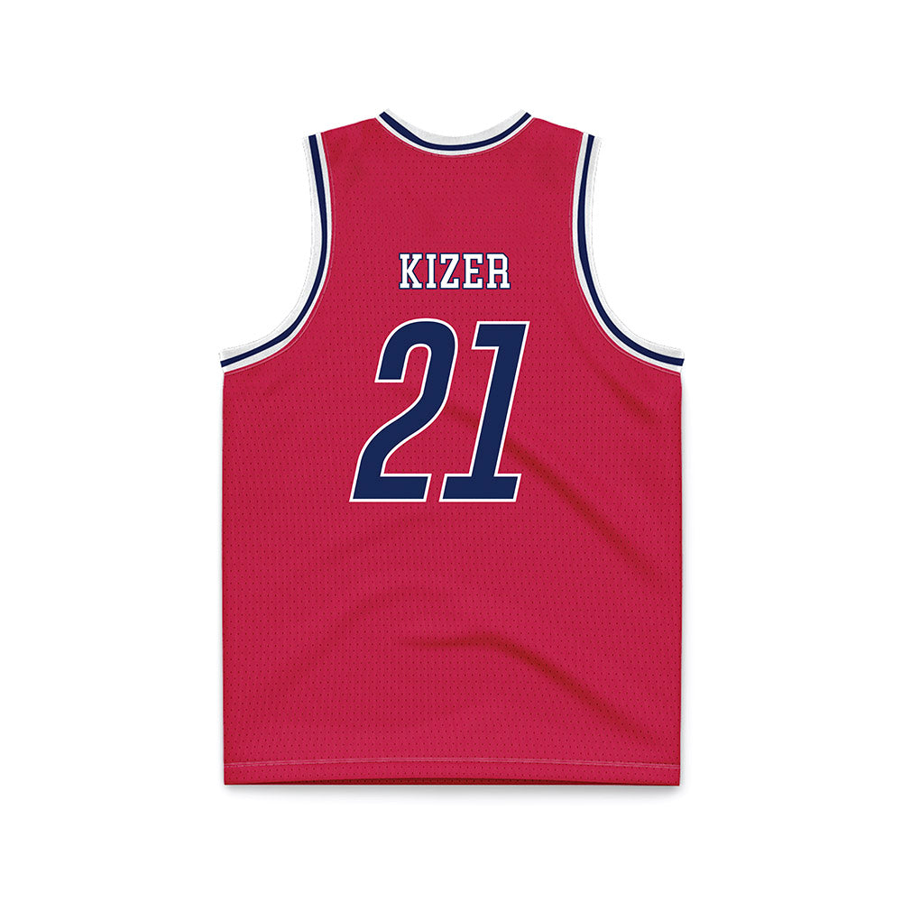 South Alabama - NCAA Men's Basketball : Ethan Kizer - Red Basketball Jersey-1