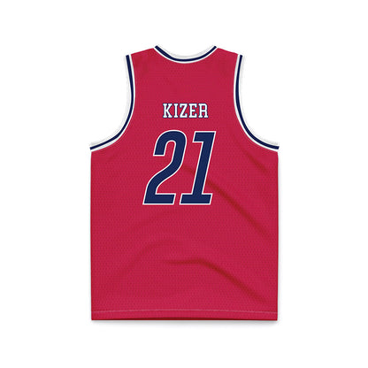 South Alabama - NCAA Men's Basketball : Ethan Kizer - Red Basketball Jersey-1