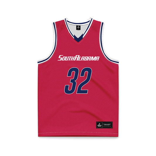 South Alabama - NCAA Men's Basketball : Caleb Kizer - Red Basketball Jersey-0