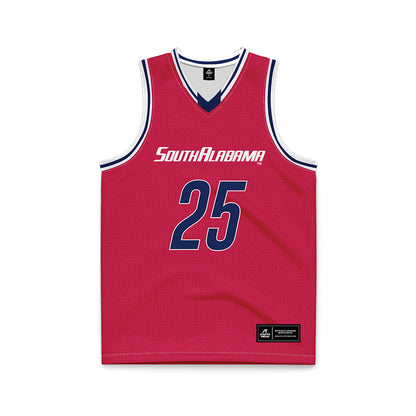 South Alabama - NCAA Men's Basketball : Judah Brown - Red Basketball Jersey