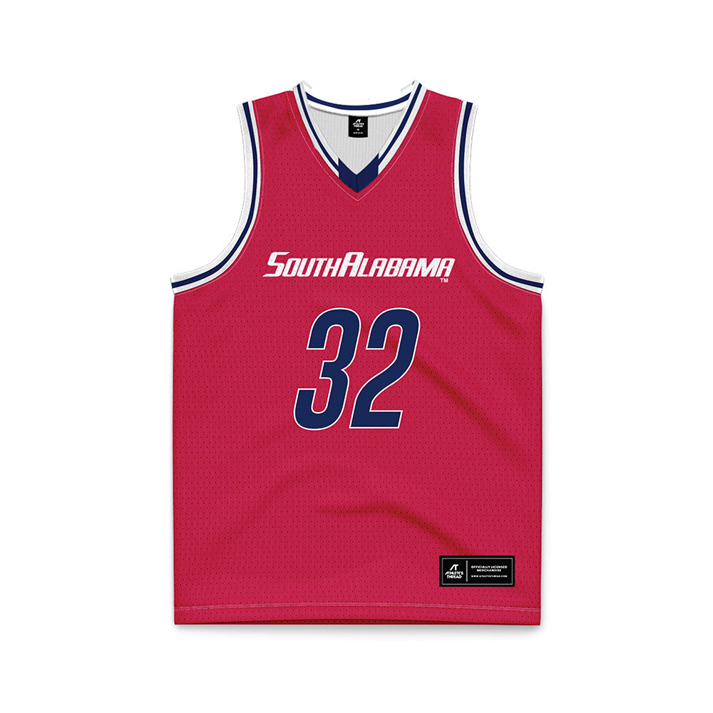 South Alabama - NCAA Men's Basketball : Caleb Kizer - Red Basketball Jersey