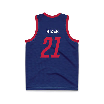 South Alabama - NCAA Men's Basketball : Ethan Kizer - Blue Basketball Jersey-1