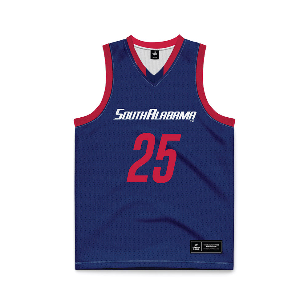 South Alabama - NCAA Men's Basketball : Judah Brown - Blue Basketball Jersey