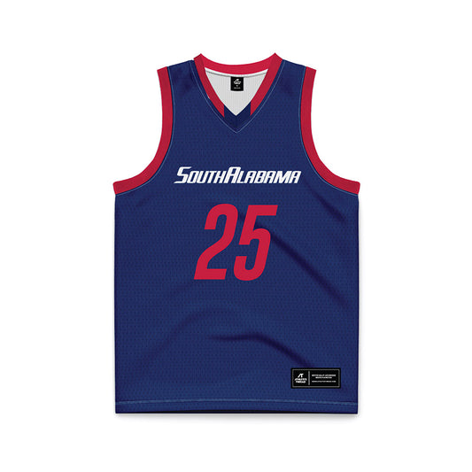 South Alabama - NCAA Men's Basketball : Judah Brown - Blue Basketball Jersey-0