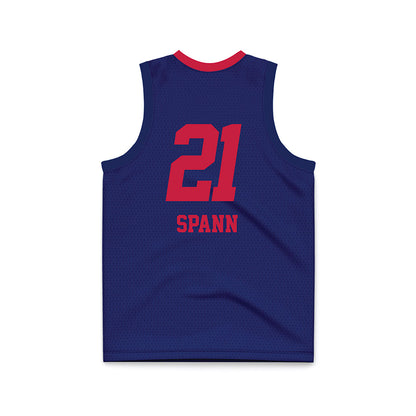 South Alabama - NCAA Women's Basketball : Alicia Spann - Blue Basketball Jersey