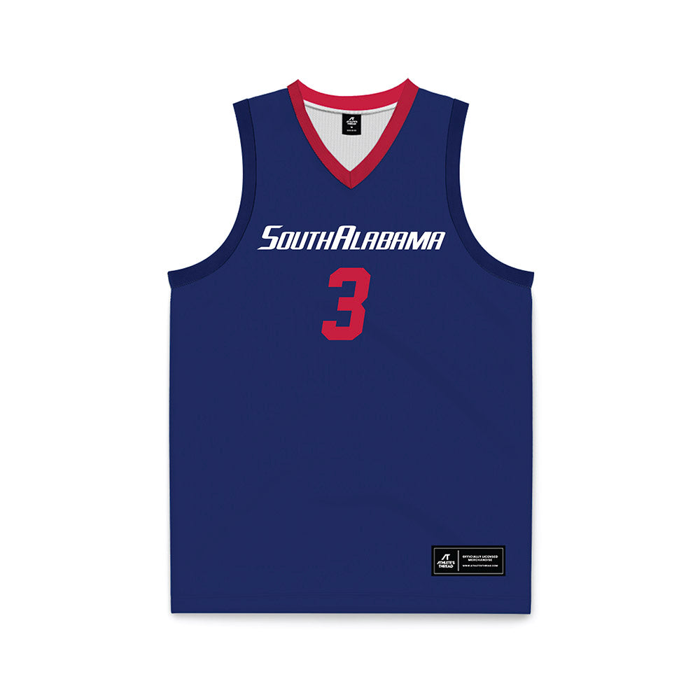 South Alabama - NCAA Women's Basketball : Naomi Smitherman - Blue Basketball Jersey-0
