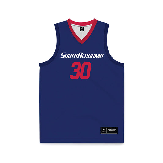 South Alabama - NCAA Women's Basketball : Jeriyah Baines - Blue Basketball Jersey-0