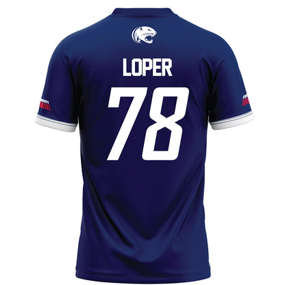 South Alabama - NCAA Football : Samuel Loper - Blue Football Jersey-1