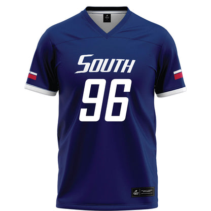 South Alabama - NCAA Football : Dominic Wiseman - Blue Football Jersey-0