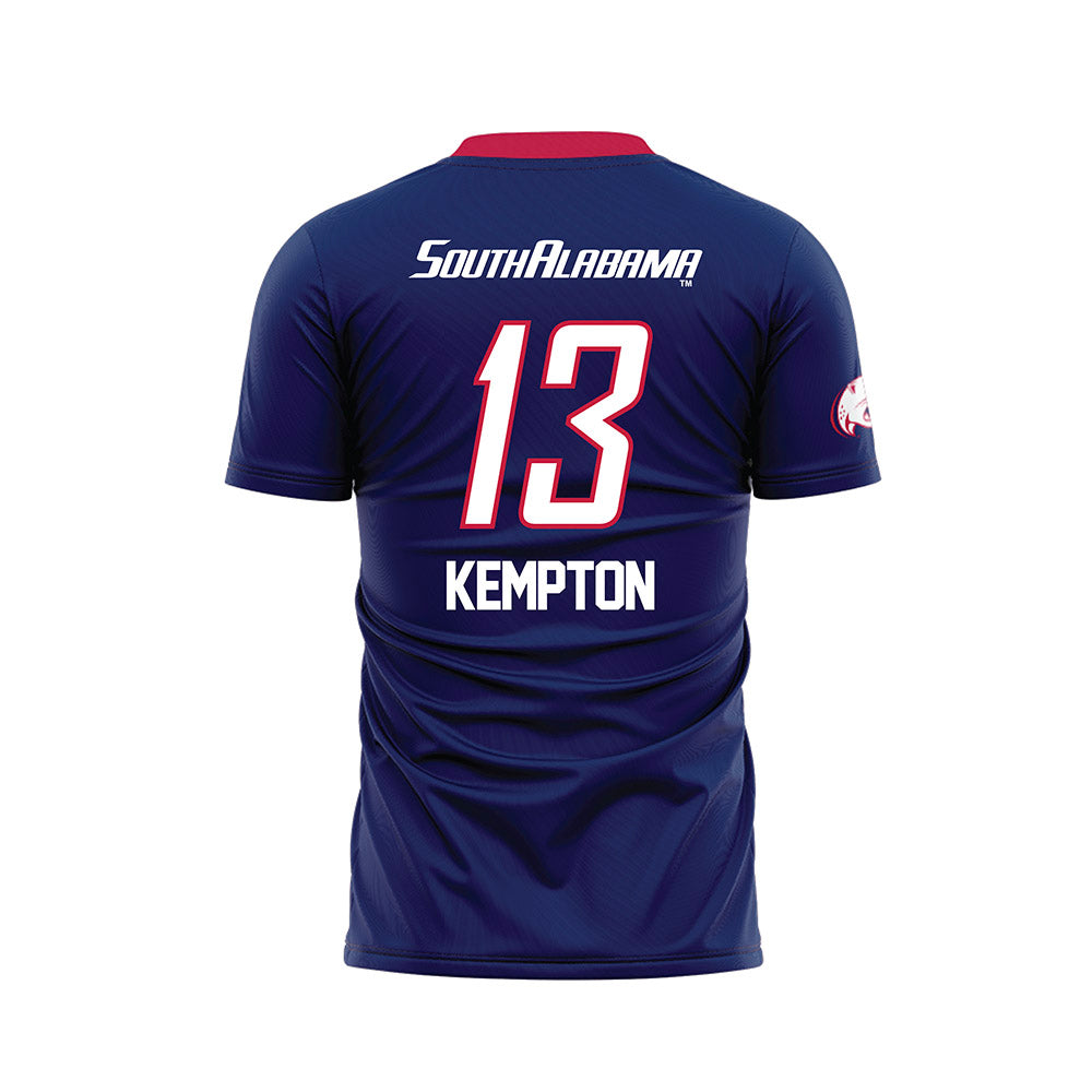 South Alabama - NCAA Women's Soccer : Peyton Kempton - Blue Soccer Jersey