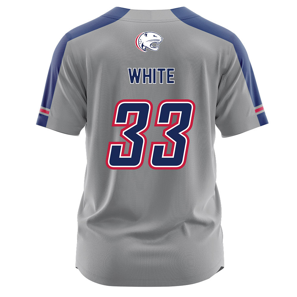 South Alabama - NCAA Softball : Amity White - Grey Jersey-1
