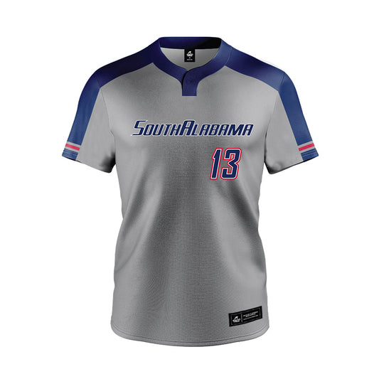South Alabama - NCAA Softball : Lillie Stagner - Grey Jersey-0
